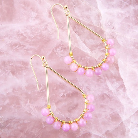 Earrings, Barse Lilac Jade Drop Earrings, NWT - Picture 7 of 8